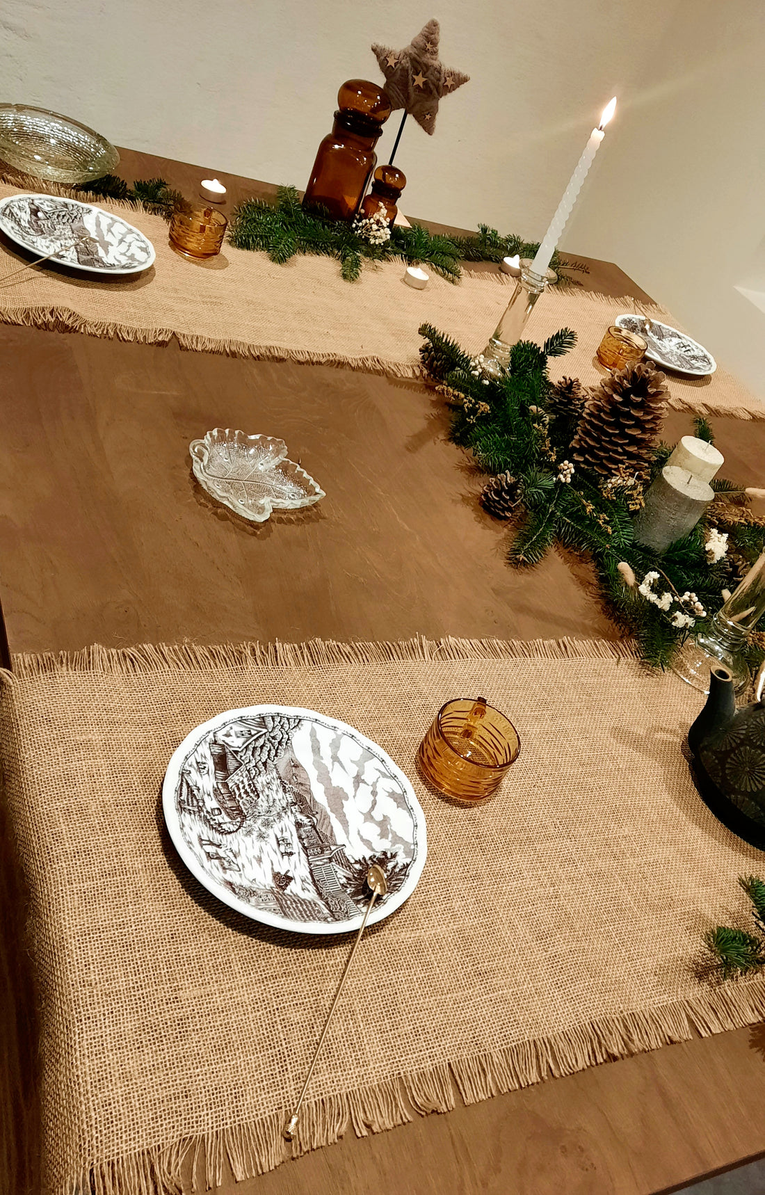 Une table de Noël au charme naturel et vintage