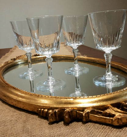 4 verres à vin cristal d'arques modèle Versaille