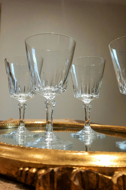 4 verres à vin cristal d'arques modèle Versaille