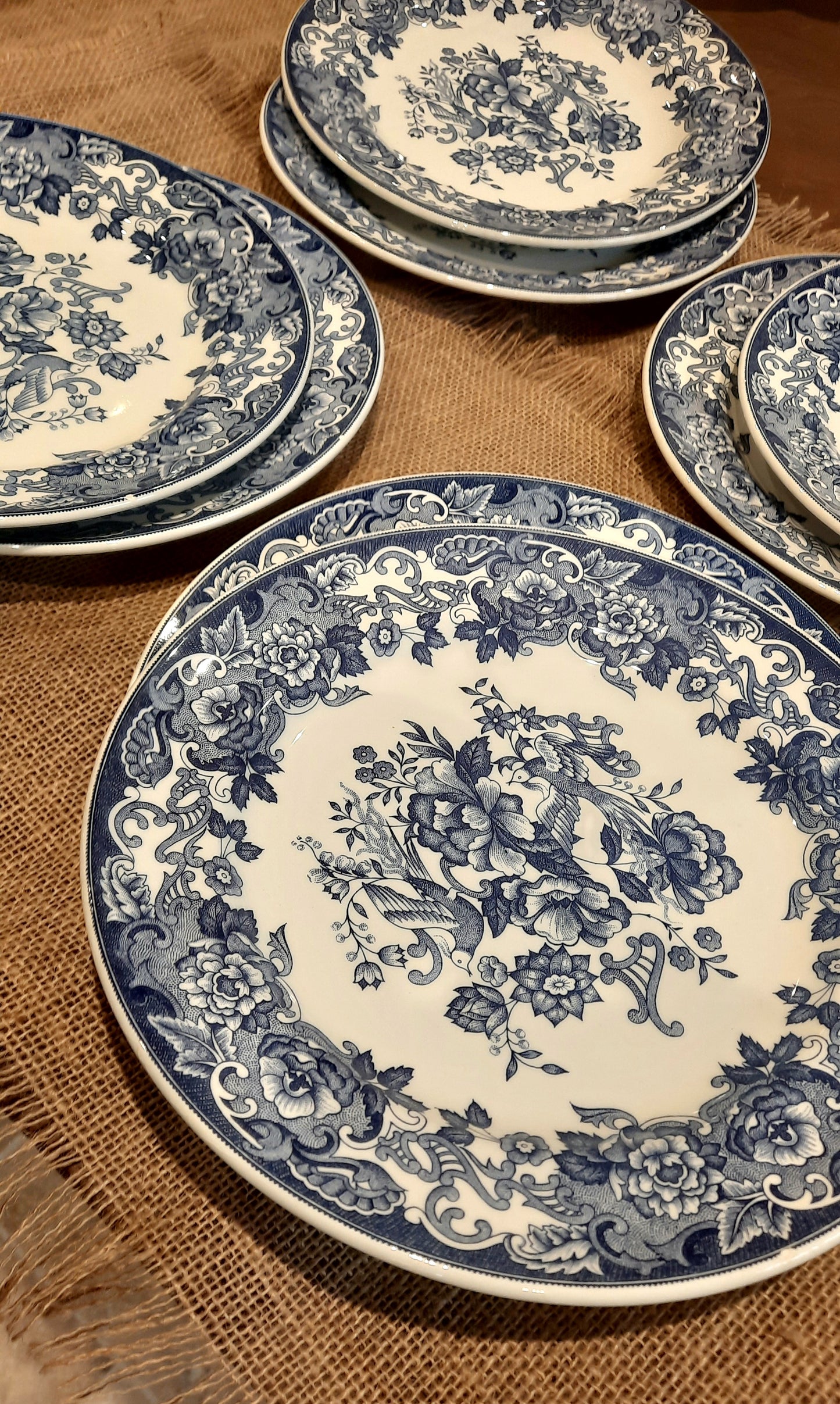 Lot de 8 assiettes plates légèrement ébréchées